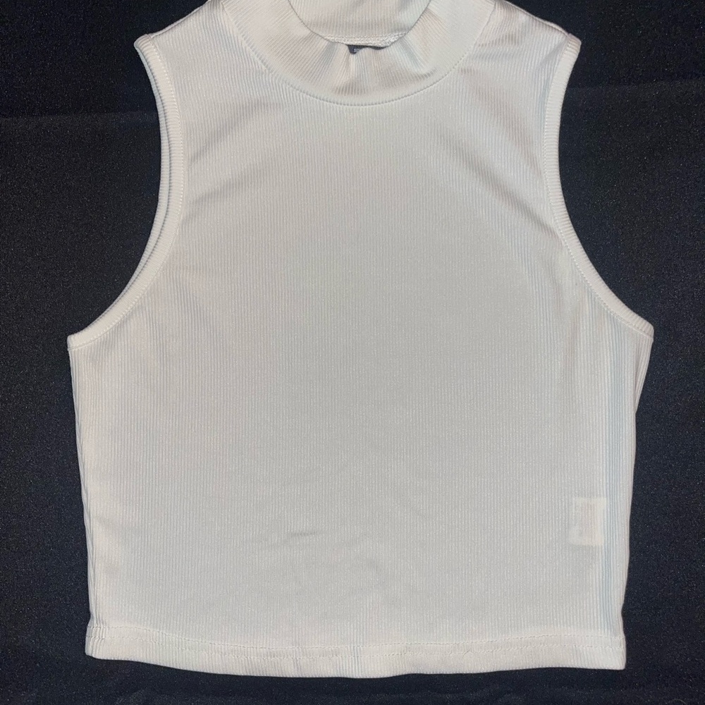 SHEIN White Ribbed Tank Top